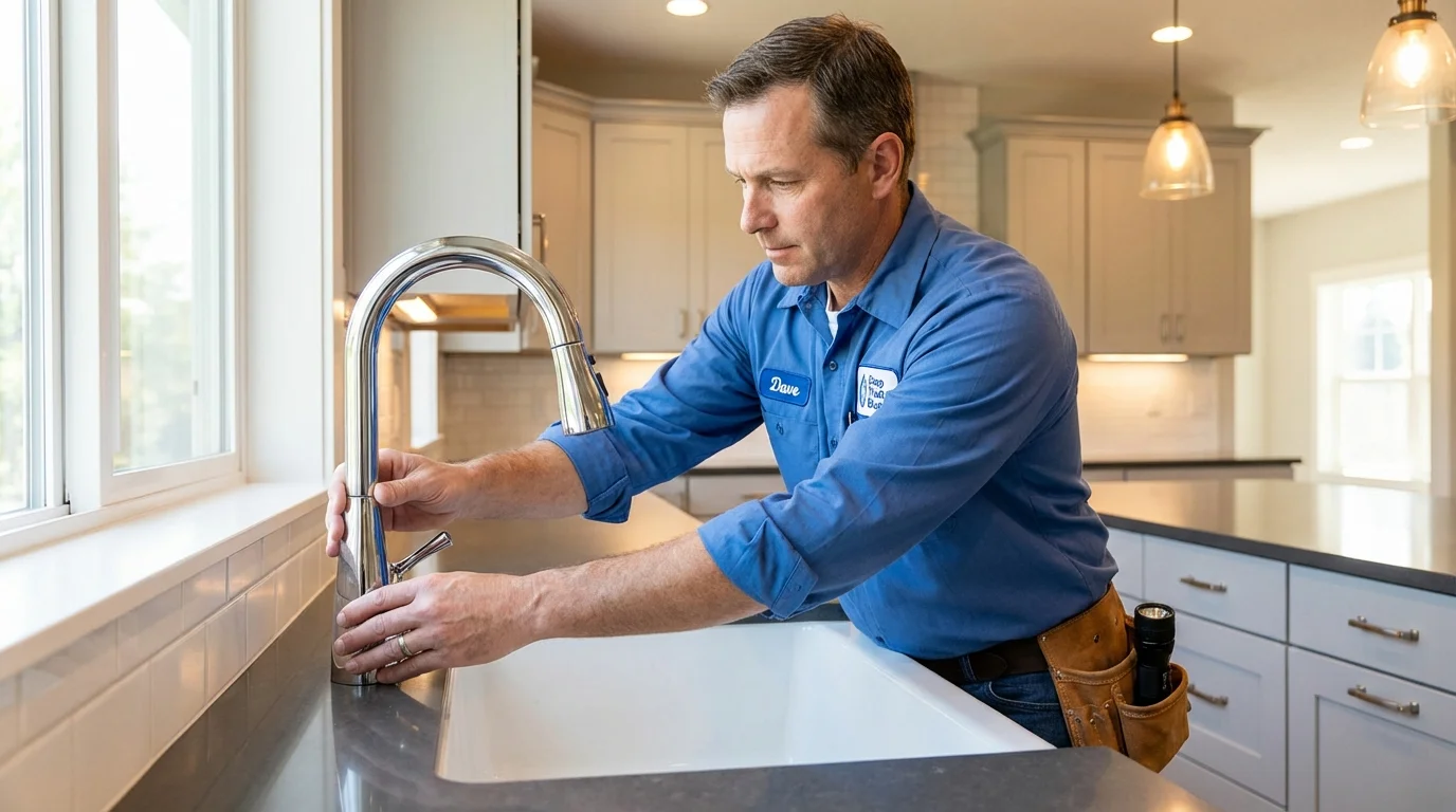 Kitchen faucet installation by Johns Plumbing LLC in Laurinburg